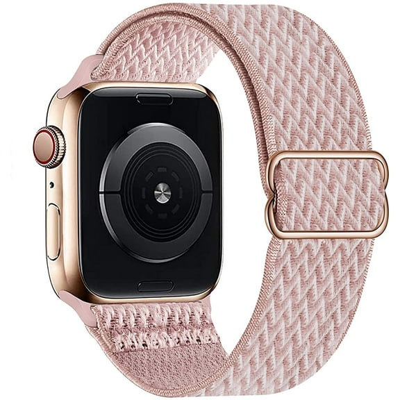 Loop Strap Compatible with Apple Watch Bands 38mm 40mm, Women Men Adjustable Stretch Sport Nylon Watch Bands , Pink