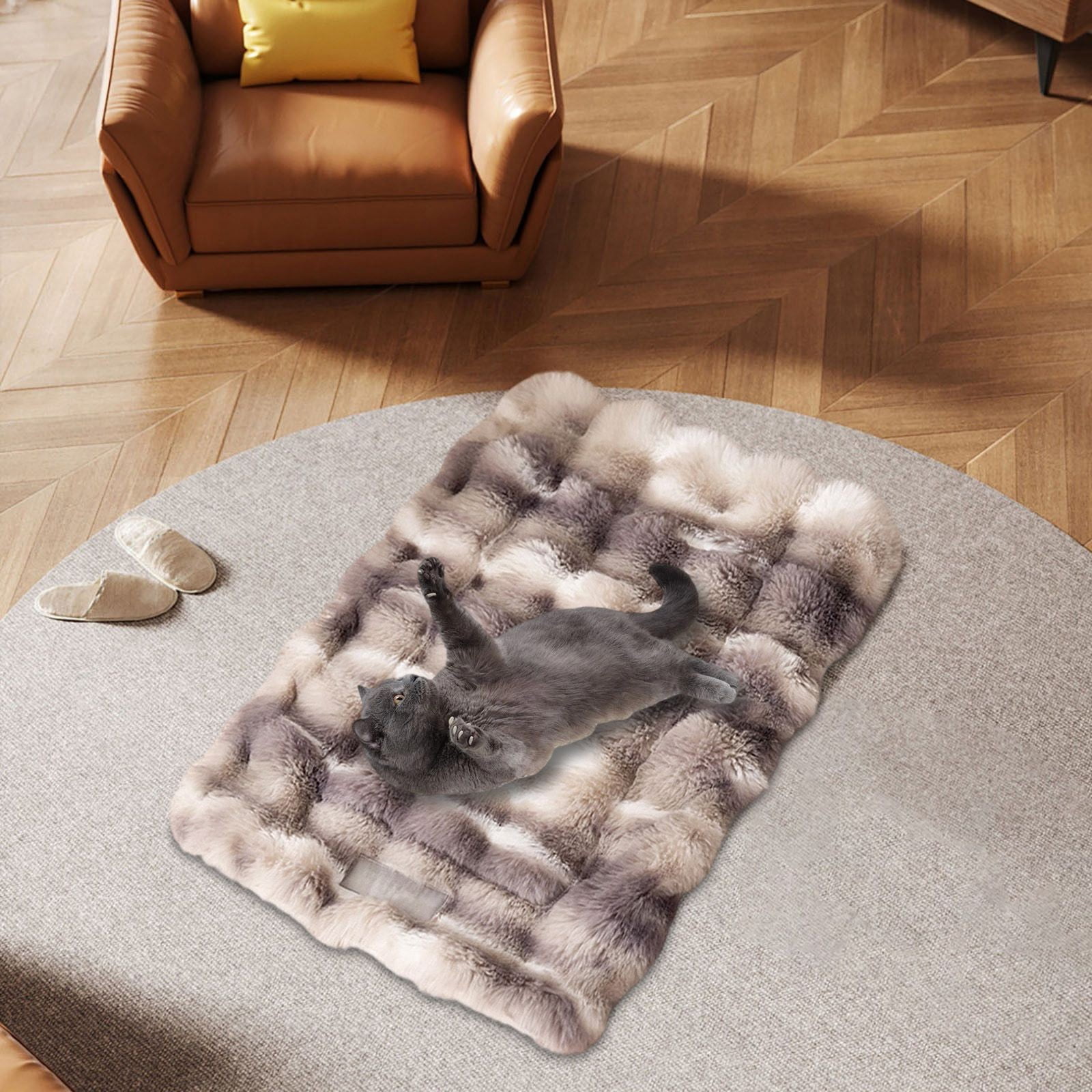 Soft Reversible Bed Mat for Cats and Small - Warm Comfortable Cuddler Pad Ideal for Indoor Use All Season Cozy Sleeping