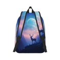 thumbnail image 3 of Balery Night Sky Elk Vintage Canvas Backpack for Men and Women - Large Capacity, Durable Travel Laptop Bag for School, Work, Hiking, and Outdoor Activities-Small, 3 of 7