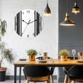 thumbnail image 5 of Silent Wall Clocks Battery Operated, Black White Farmhouses Stripes Round Decorative Wall Clock for Living Room Bedroom Kitchen Bathroom Classroom Decor, 10 Inch Modern Minimalist, 5 of 8