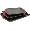 thumbnail image 1 of Nonstick Baking Pan, 3 Piece Set with Silicone Handles (3 Sizes), 1 of 6