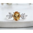thumbnail image 4 of Natural Citrine Ring - Oval Cut Gemstone Ring - Statement Ring - 925 Sterling Silver Ring - Pretty White Topaz Stone Ring - Weding Gift, 4 of 7