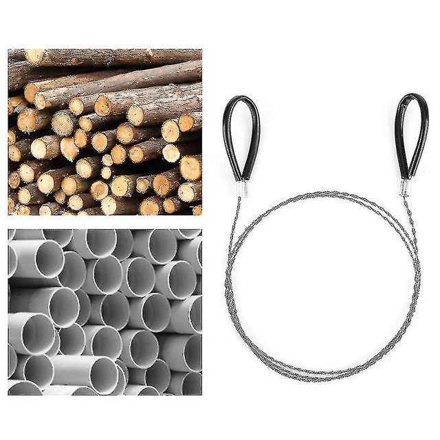 Sierra de alambre de bolsillo de 80 cm, motosierra de alambre de acero inoxidable para motosierra de bolsillo, mini kit de motosierra de cable para acampar, 2 piezas
