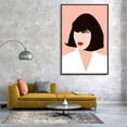 thumbnail image 3 of IDEA4WALL Framed Canvas Wall Art Minimalist Abstract Woman with Short Hair Painting Prints for Modern Home Decoration Ready to Hang - 24x36 inches, 3 of 4