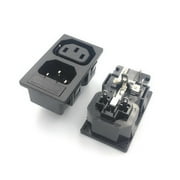FOR 320 C14 Inlet C13 Outlet Combination Two Way Socket With Fused Electrical Socket Industrial Plug Socket Connector