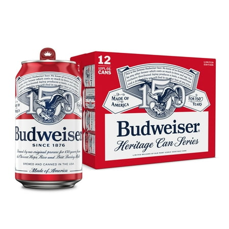 Budweiser American Lager Beer 12 Pack 12 fl oz Aluminum Cans 5% ABV