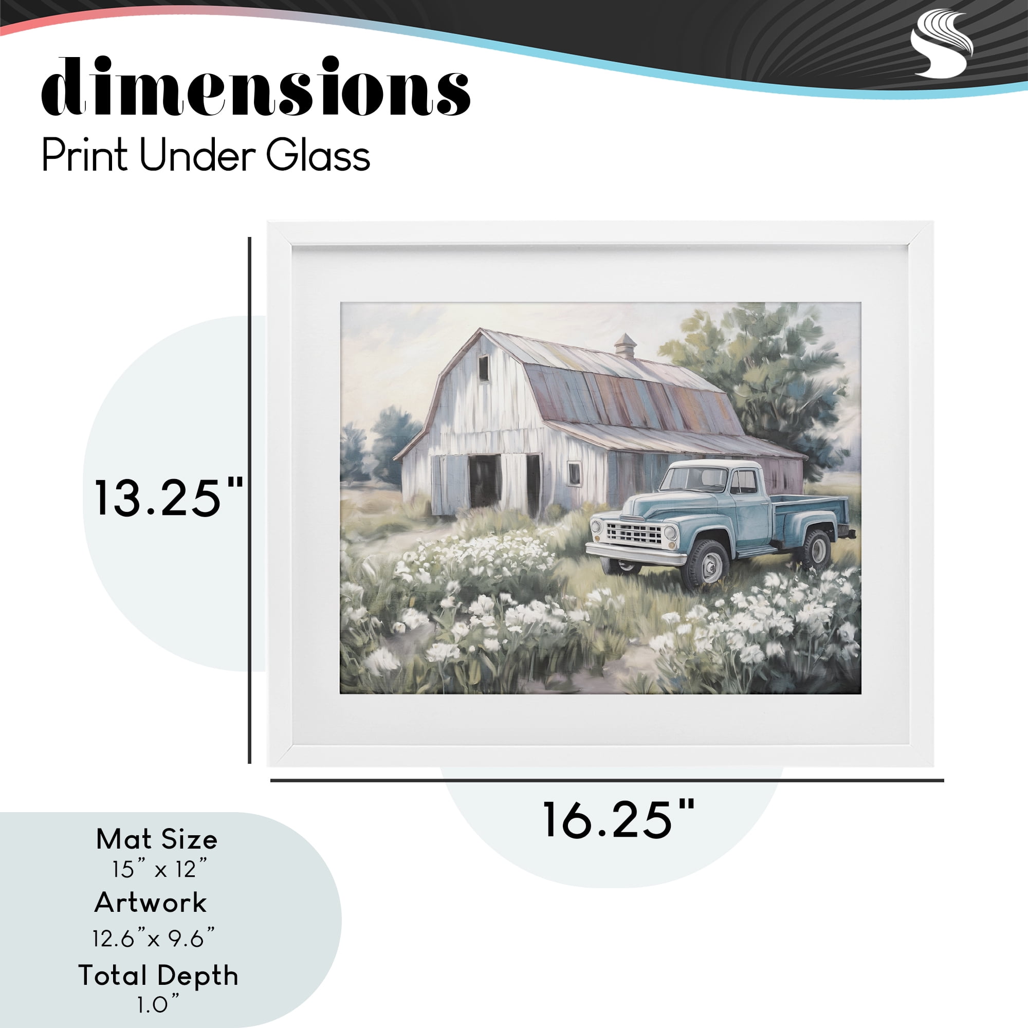 Stupell Industries Pastoral Farm Dreams White Framed Print Under Glass, design by Kim Allen