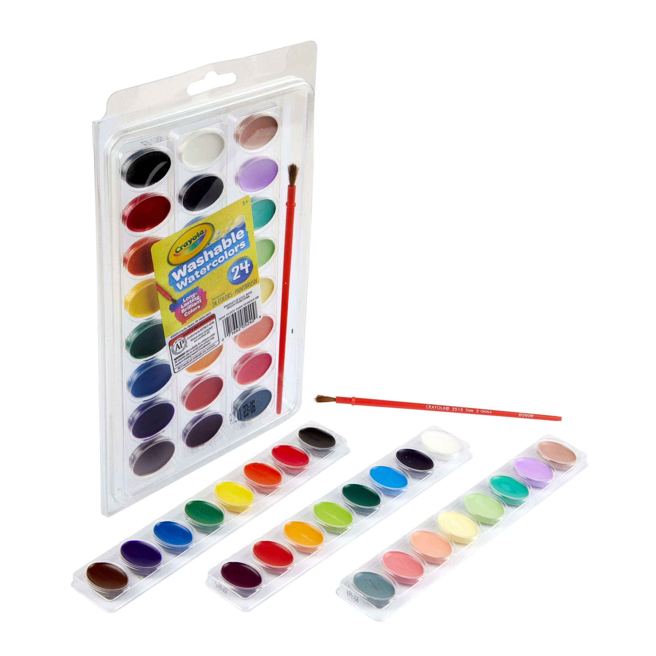 Crayola Washable Watercolor Set, 24-Colors, Back to School Supplies for Kids, Classroom Supplies for Teachers