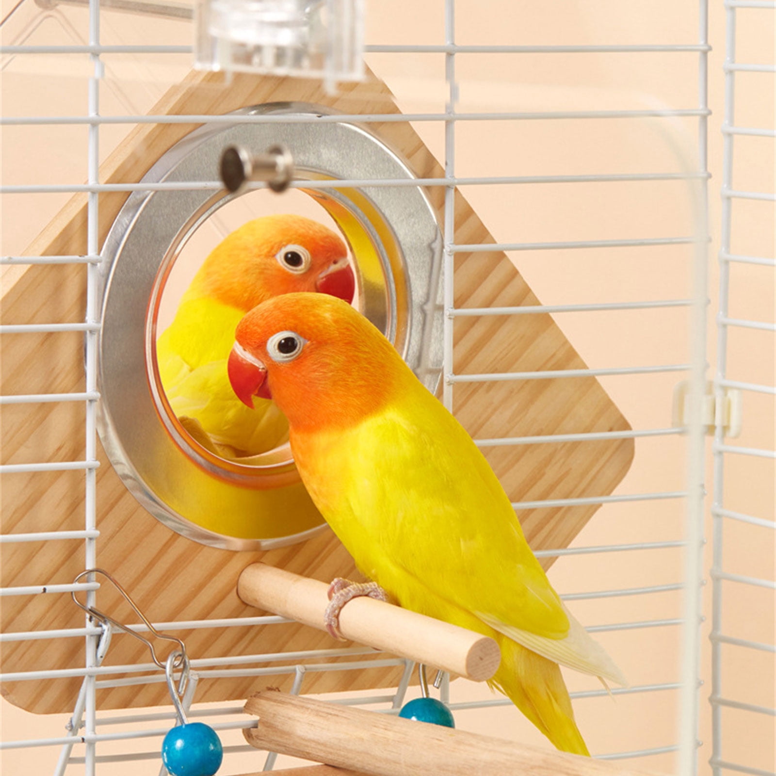 Bird Nest Cage, Shelter Nest Parrots Cage Window Breeding Box Habitat for Small Size Bird Cage Decors