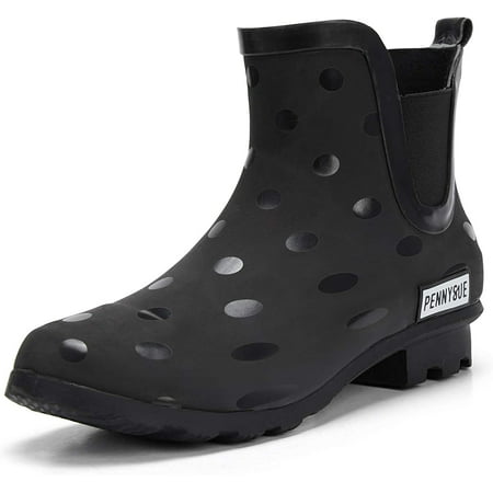 

Pennysue Women s Ankle Rain Boot Circle Anti Slip Short Booties Waterproof 6M