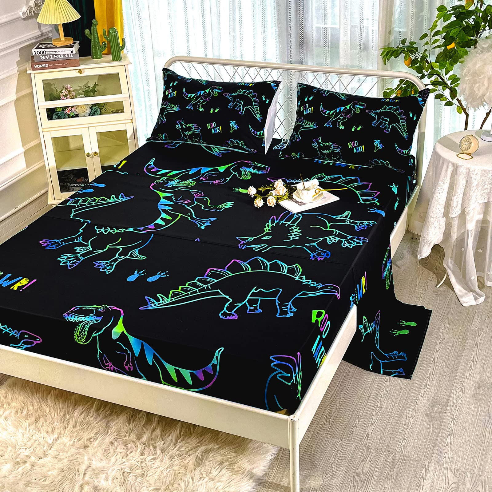 Dinosaur Sheets Queen Size For Boys Jurassic Dinosaur Bedding Sheet Set