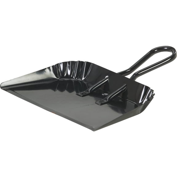 Harper Brush Works 495 16-Inch Black Jumbo Metal Dust Pan — Interior & Exterior Use, Professional Finish