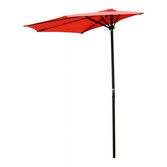 9 ft. Half Round Wall Hugger Umbrella, Tangerine Dream