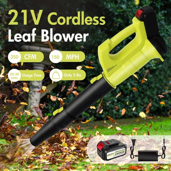 BAOKALER 20V Cordless Leaf Blower 350CFM w/ Battery - Handheld Electric Air Blower for Lawn Care, Snow & Yard Cleanup
