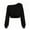 Black, variant on Girls Off Shoulder Crop Sweatshirt, Black Long Sleeve Asymmetrical Pullover, Kids Casual Cropped Sweater Top, Trendy Loose Fit Off-Shoulder Shirt for Girls(White/14Y)