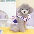 thumbnail image 4 of Dinheiro Vestido de perro arnés y correa conjunto para perros pequeños pajarita floral niña vestido de cachorro transpirable lindo princesa vestidos de perro primavera verano mascota gato ropa falda, 4 of 5
