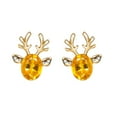 thumbnail image 2 of Fiudx Pendientes de Asta de Ciervo, Estilo Bohemio, con Forma de Oreja de Oruga, Joyería Bohemia, 2 of 2