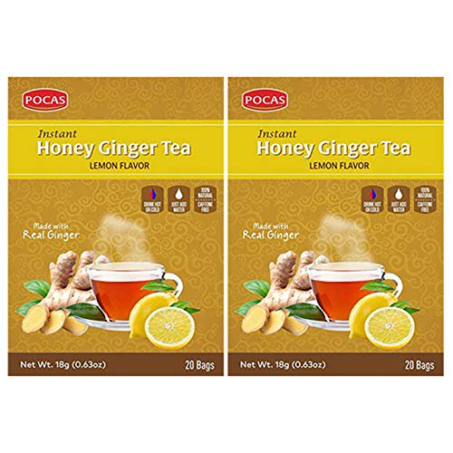 100 Natural Instant Honey Ginger Tea Lemon Flavor Gluten Caffeine Free 20 Sachets 2 Pack Walmart Com Walmart Com