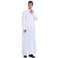 thumbnail image 2 of Mens One-piece Sleepshirt Middle Eastern Men's Robes White (M size), 2 of 5