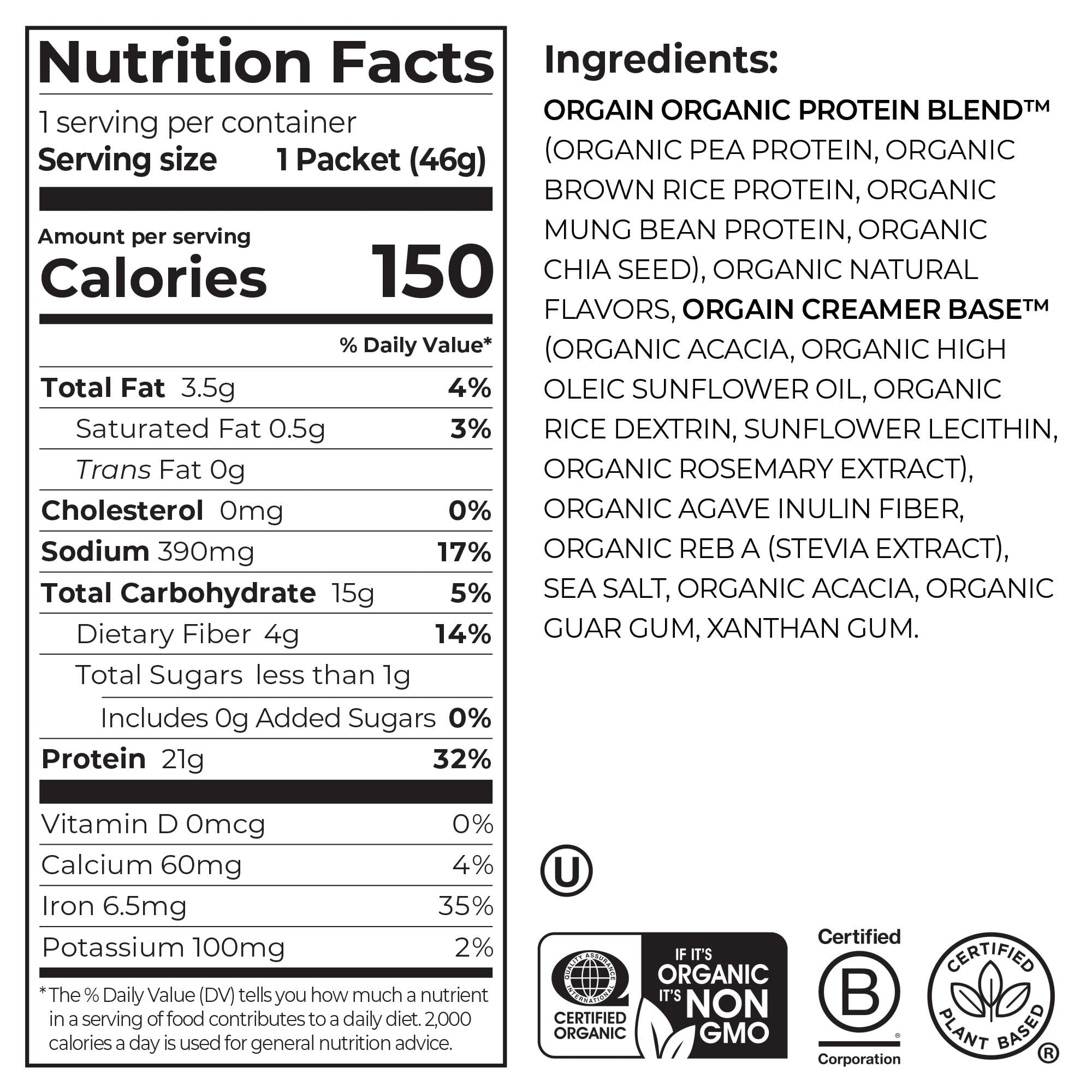 Orgain Organic Vegan 21g Protein Powder Packets, Travel Size - Vanilla, 1ct
