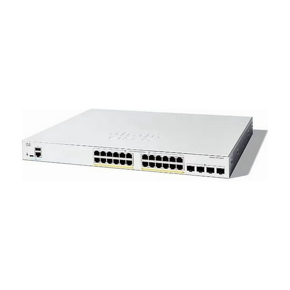 Cisco Catalyst C1300-24FP-4X Ethernet Switch, 24 Ports, Manageable, 10 Gigabit Ethernet, 10/100/1000Base-T, 10GBase-X, 3 Layer Supported, 370 W PoE Budget