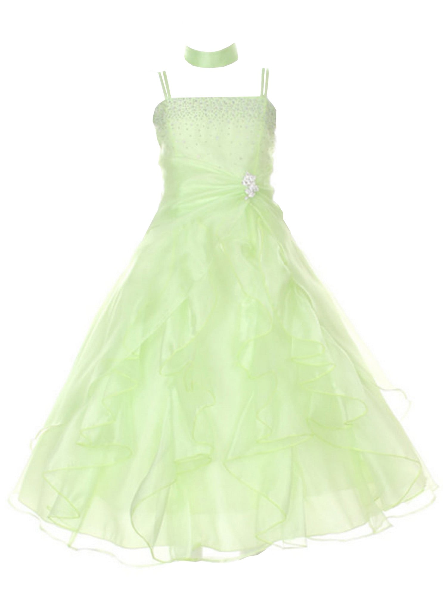 lime green flower girl dresses
