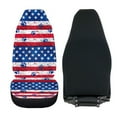 thumbnail image 4 of ZIATUBLE American Falg Car Front Seat Covers Dog Paws Car Seat Dust Cover Set 2 Packs Anti-Scratch Seat Covers for Most Vehicles SUV Trucks for 4th of July Auto Interior Accessories, 4 of 7
