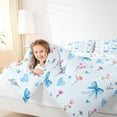 thumbnail image 3 of Erosebridal Bowknot Flower Kids Bedding Comforter Set 7 Pieces, Blue Love Heart Full Bedding Set, 3 of 7