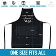 thumbnail image 3 of Zulay Kitchen 2-Pack Funny Aprons for Women Men & Couples Black Apron with Pockets Husband and Wife, 3 of 8
