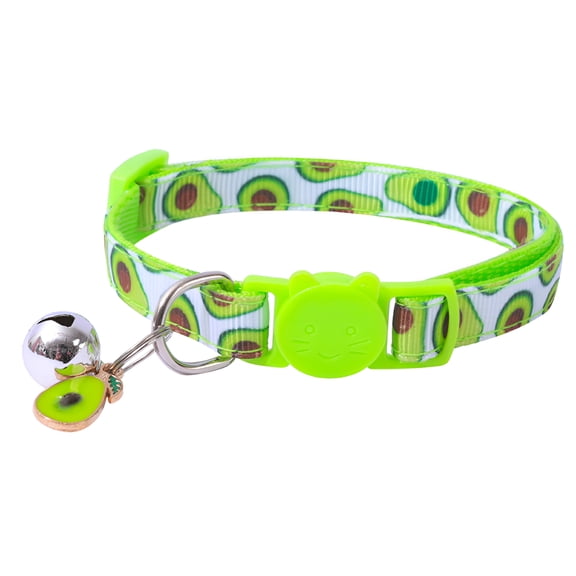 GASTROPOD Cat Kitten Collar with Bell Quick Release Safe Buckle Green Cat Collar with Bells