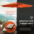 thumbnail image 2 of Sun-Ray 9 FT 32 LED Patio Solar Umbrella w/ Push Button Tilt and Crank Outdoor Umbrella, 8 Sturdy Ribs, UV Protection, Solution-Dyed Fabric, Orange, 2 of 7
