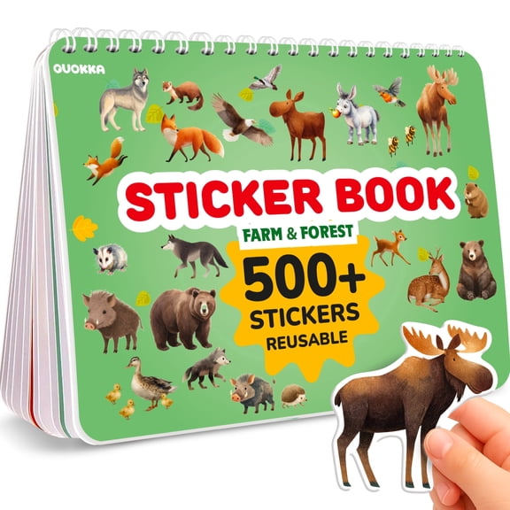 Quokka Busy Book for Toddlers - Sticker Book for Kids Ages 3-5 Farm and Forest – Activity Book, Draw and Stick