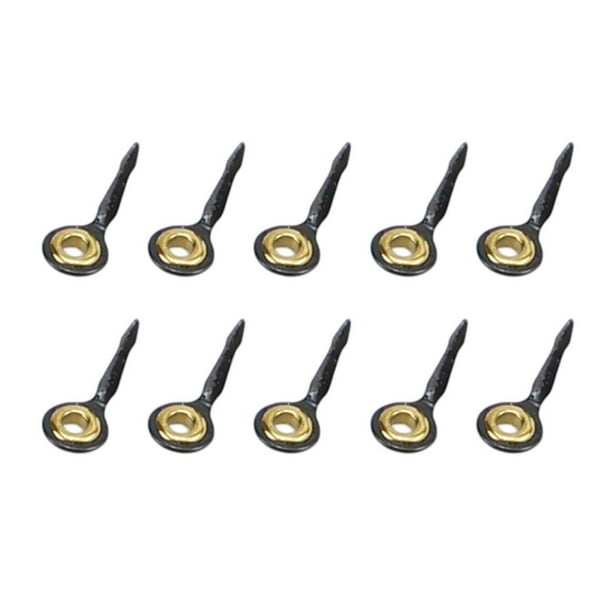 Paquete de 10 guías de caña de pescar de acero inoxidable, guías de línea de pesca, juegos de ojos Oro 3