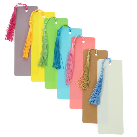 Raindrops Unpainted Paper Bookmarks with Tassels, Assorted Colors for Crafting and Scrapbooking, 1 Set