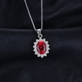 thumbnail image 3 of Jewelrypalace Vintage Oval 2.5ct Genuine Garnet Halo Pendant 925 Sterling Silver, 3 of 7