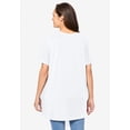 thumbnail image 2 of Woman Within Plus Size Perfect Short-Sleeve Shirred V-Neck Tunic, 2 of 6