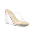 thumbnail image 1 of BLISSFUL STEP Women's Clear Platform Blocked Heel Slides Sandals, 1 of 7