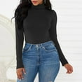 thumbnail image 3 of Valcatch Women's Turtleneck Slim Bodysuit Long Sleeve Leotard Tops Jumpsuit, 3 of 6