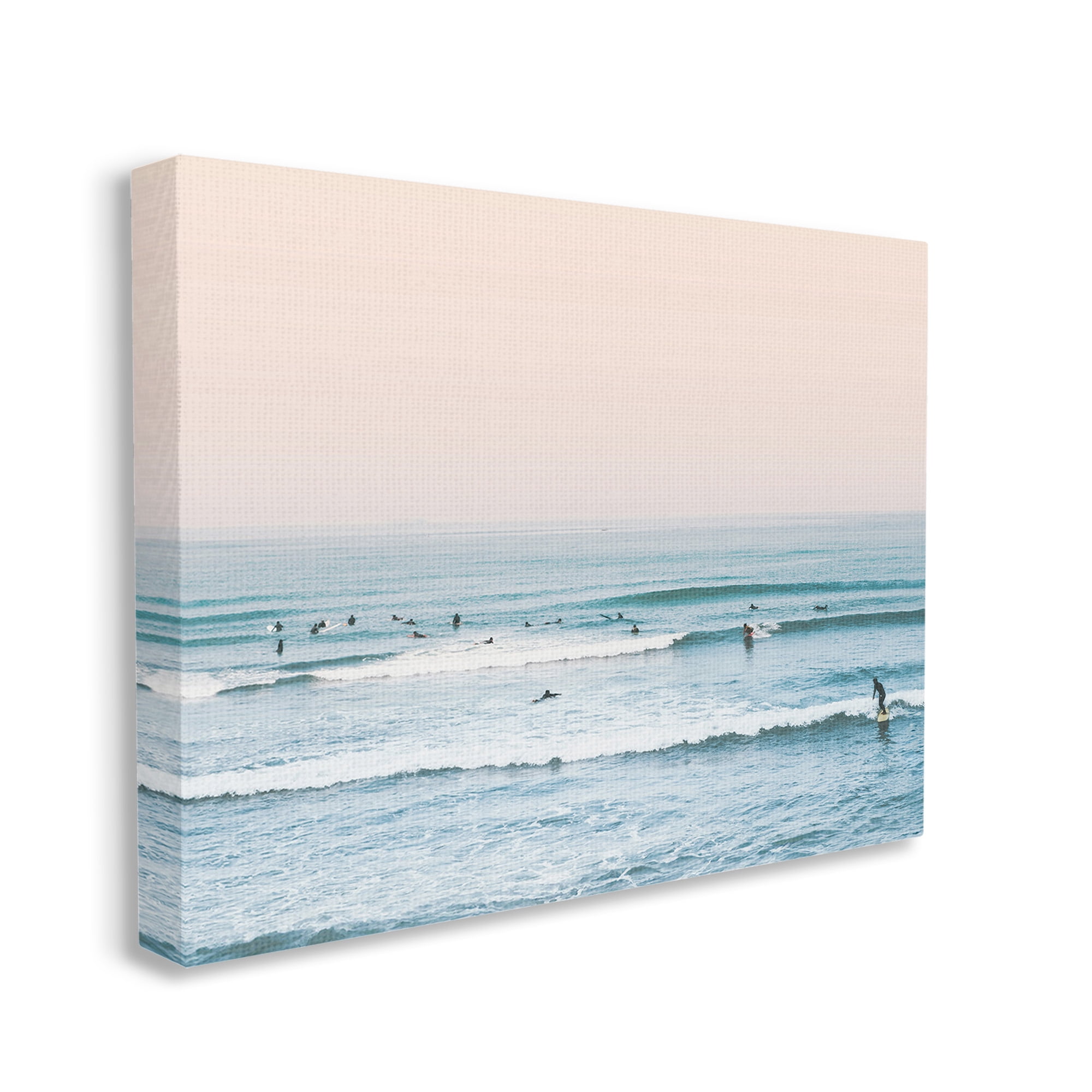 Stupell Industries Pastel Surfer Scene Sports Photography Gallery Wrapped Canvas Art Print Wall Art, 40 x 30