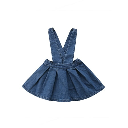 

IZhansean Toddler Kids Baby Girls Denim Suspender Skirt Overalls Dress Outfits Clothes Navy Blue 1-2 Years