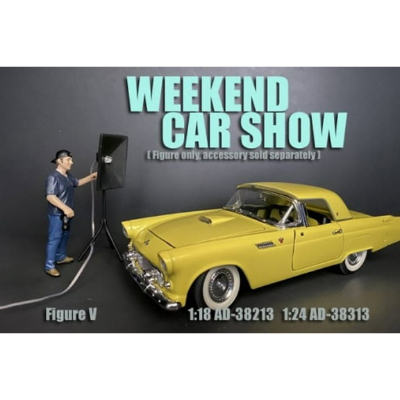 Weekend Car Show Figure V, Blue and Gray - American Diorama 38213 - 1/18 scale Figurine - Diorama Accessory
