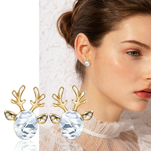 Fiudx Pendientes de Asta de Ciervo, Estilo Bohemio, con Forma de Oreja de Oruga, Joyería Bohemia