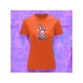 thumbnail image 2 of Playera Blusa Con Estampado De Conejo Kawai Con Caras Fantasmas Ropa Para Mujer Color Anaranjado Talla Chica Marca Emil SaEs, 2 of 4