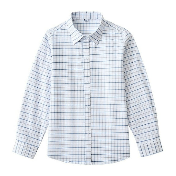 Boy's Pure Cotton Plaid Shirts Kids Girls Long Sleeve Button down Collared Shirt Casual School Formal Classic Dress Shirts