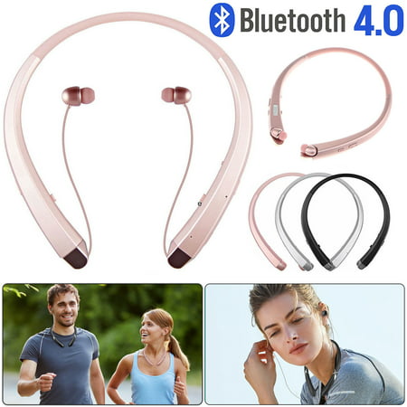 Wireless Earbuds, EEEKit Wireless Bluetooth 4.0 Headset HD Stereo In-Ear Retractable Sport Headphone with Dual Mic, Flexible Neckband, Noise Reduction and Echo