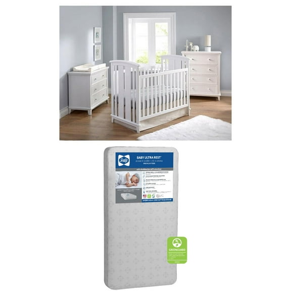 Kolcraft Elan 3-in-1 Crib with Sealy Ultra Rest Crib Mattress
