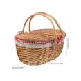 thumbnail image 4 of Cesta de picnic con asas y tapa, cesta de mimbre tejida, cesta de almacenamiento rústica, 4 of 8