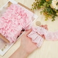 thumbnail image 3 of 11 Yards Pink Double-Layer Pleated Chiffon Lace Trim 5cm Wide 2-Layer Gathered Ruffle Trim Edging Tulle Trimmings Fabric Ribbon for Home DIY Sewing Crafts Costume Pillowcase Embellishments DIY DIY, 3 of 9