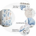 thumbnail image 3 of Summer Blue Shower Curtain, 36" x 72", Shell Coral Starfish Marine Life Coastal Waterproof Bathroom Curtain Washable Shower Curtain Set with 12 Hooks, 3 of 6