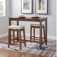thumbnail image 6 of Linon Claridge 3-Piece Counter Height Tavern Set, Rustic Brown with Natural Linen Stripe, 6 of 8